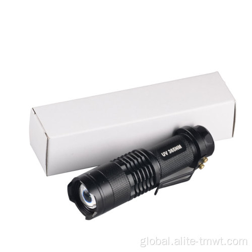 Uv Light Torch Detecting Fluorescence in Cosmetics 365nm UV Light Ultraviolet Mini LED Flashlight Black light Supplier